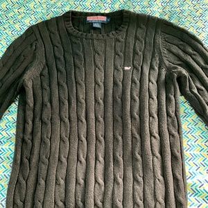 Vinyard Vines: Black Women's Cable Knit Sweater: Sz M